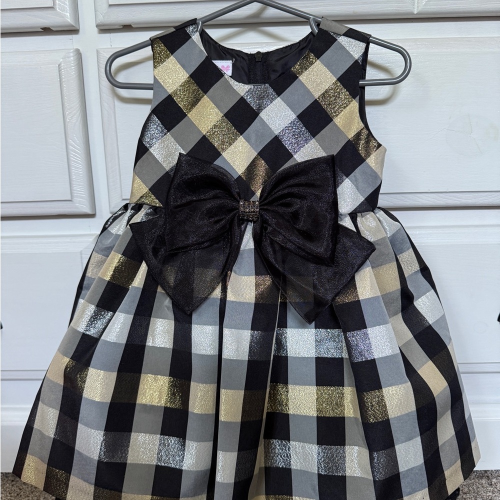 Plaid Dress with Bow